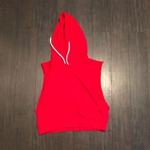 2 sleeveless hoodies.